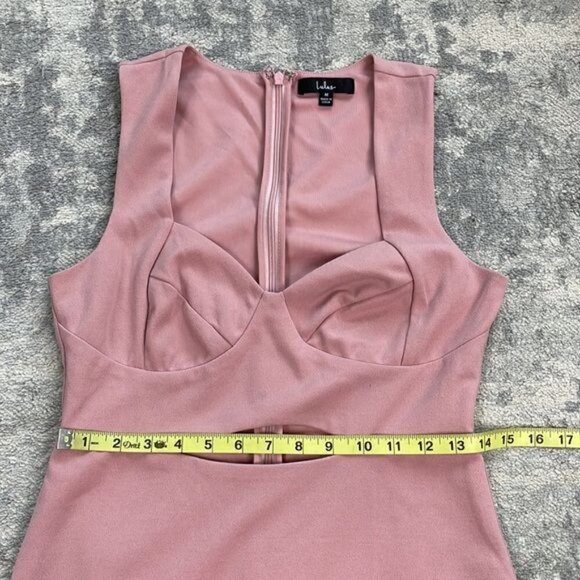 New Lulus Celebrating You Dusty Mauve Pink Cutout Bodycon Mini Dress Sz M - Picture 8 of 12